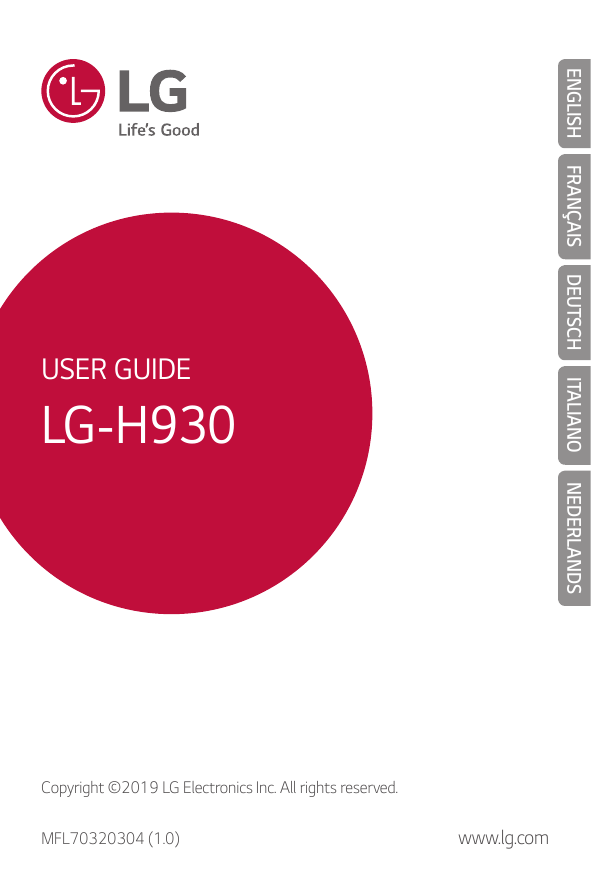 ENGLISHFRANÇAISDEUTSCHITALIANOUSER GUIDELG-H930NEDERLANDSCopyright ©2019 LG Electronics Inc. All rights reserved.MFL70320304 (1.