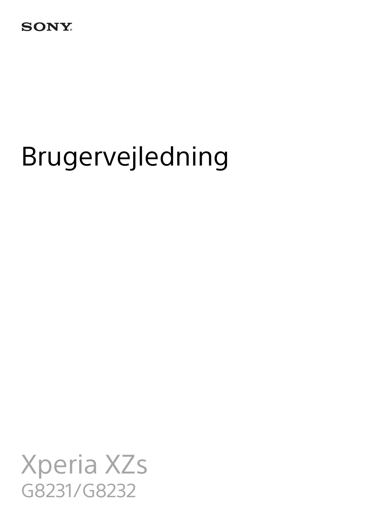 BrugervejledningXperia XZsG8231/G8232