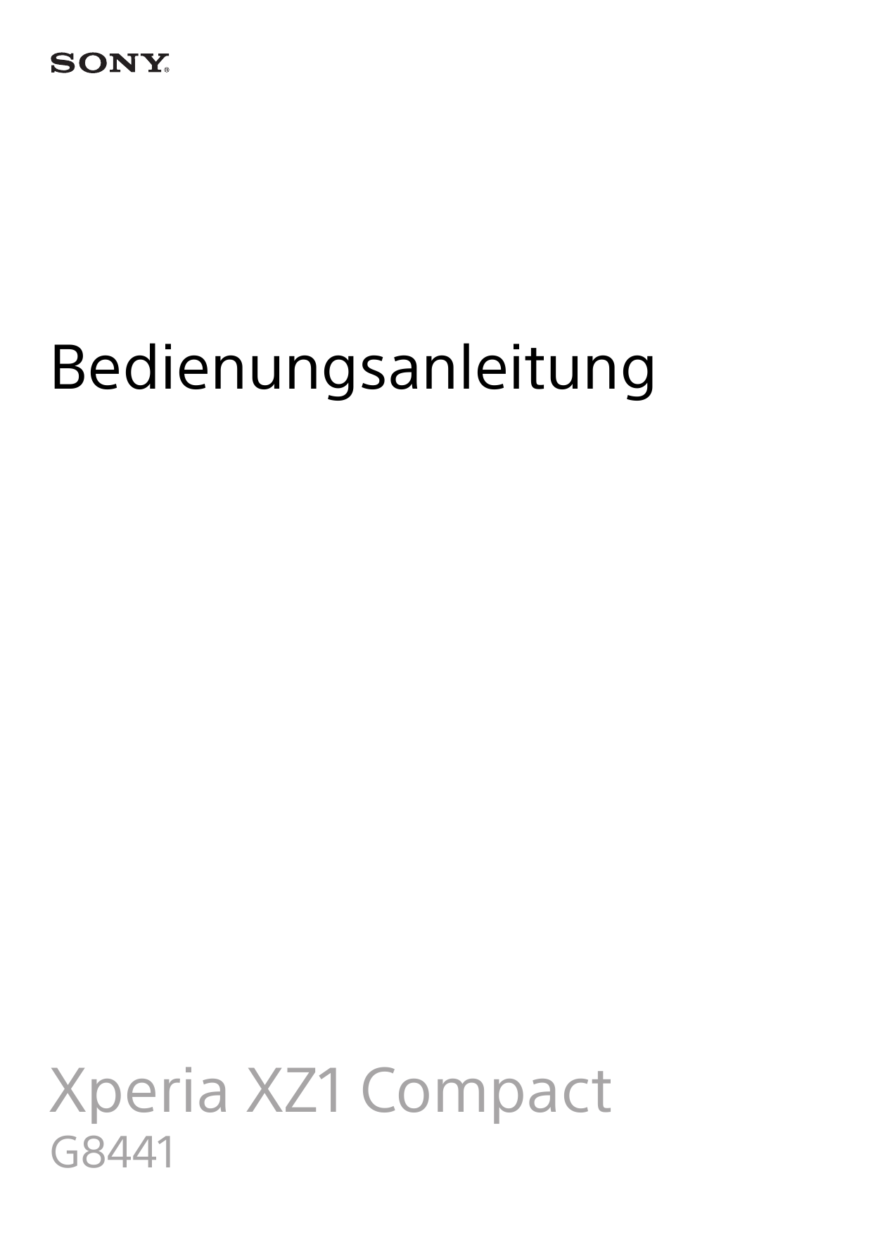 BedienungsanleitungXperia XZ1 CompactG8441