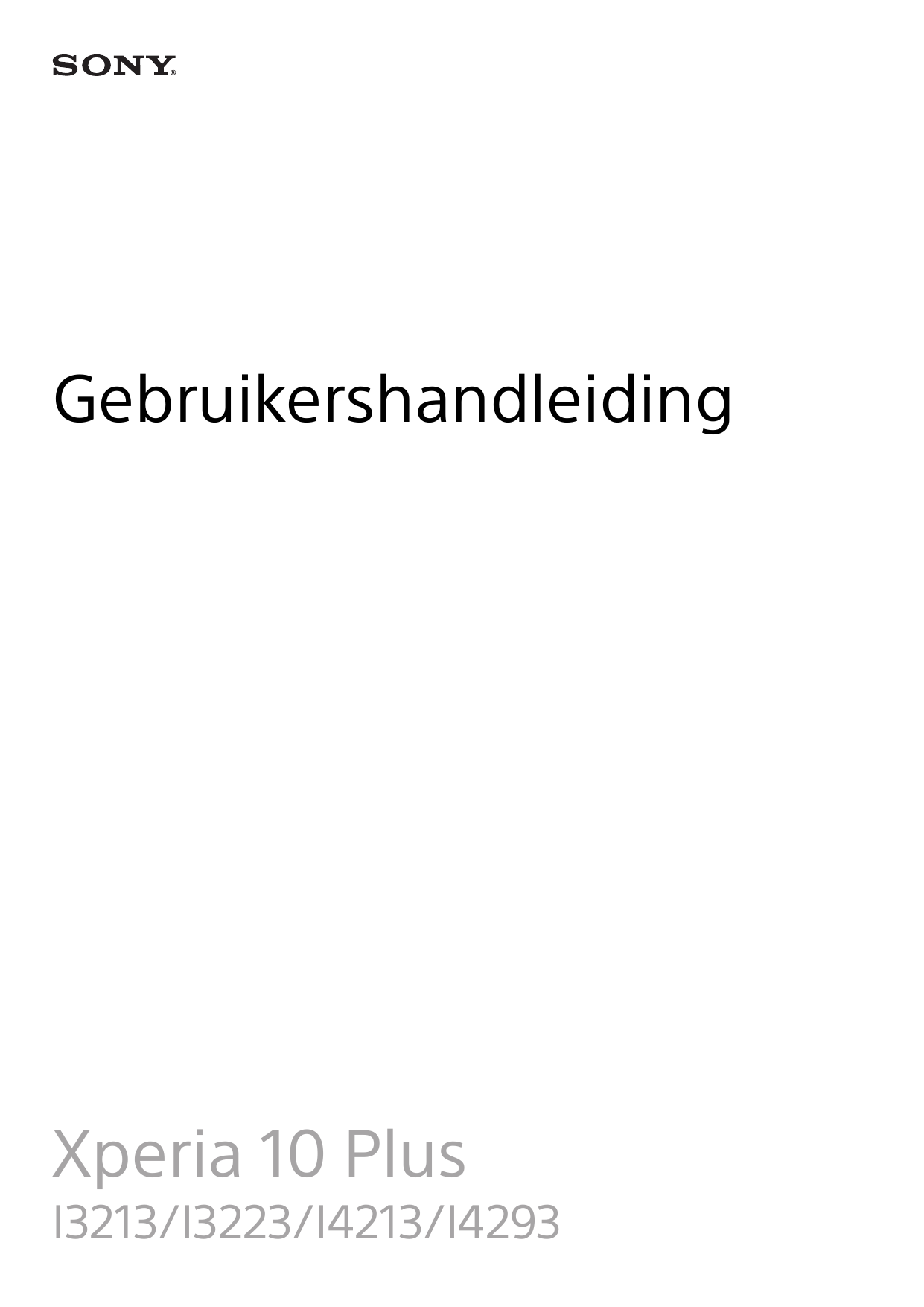 GebruikershandleidingXperia 10 PlusI3213/I3223/I4213/I4293