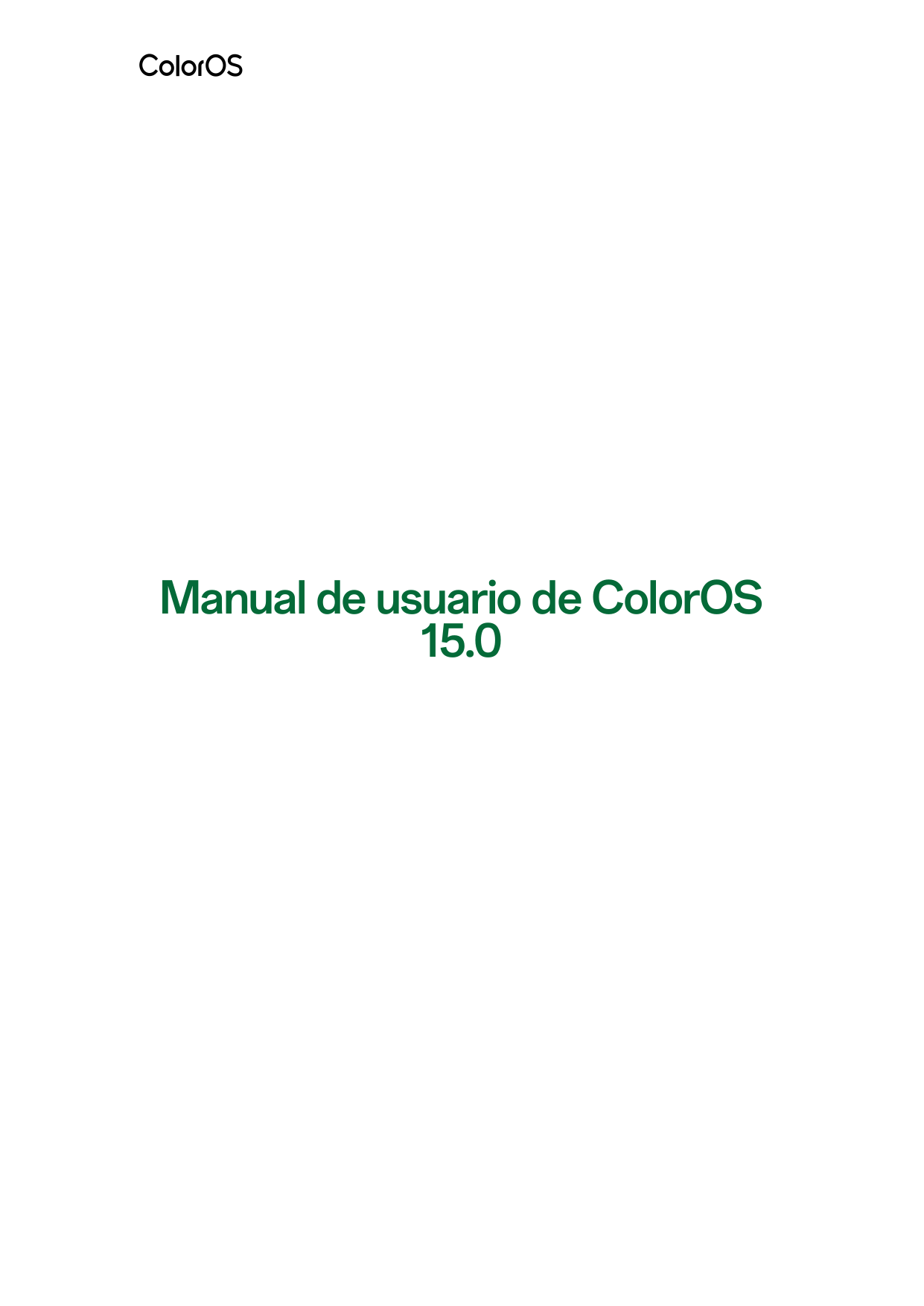 Manual de usuario de ColorOS15.0