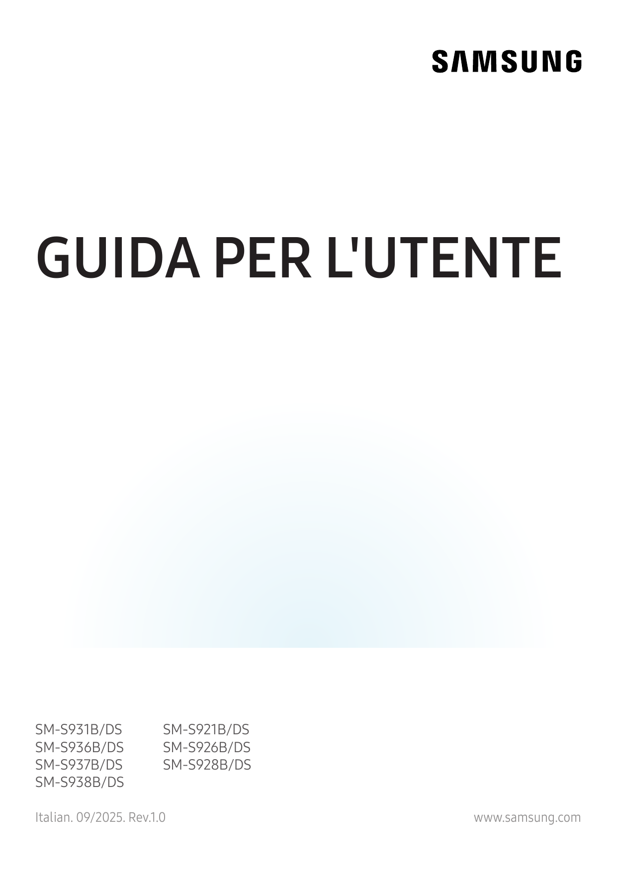 GUIDA PER L'UTENTESM-S931B/DSSM-S936B/DSSM-S937B/DSSM-S938B/DSSM-S921B/DSSM-S926B/DSSM-S928B/DSItalian. 09/2025. Rev.1.0www.sams