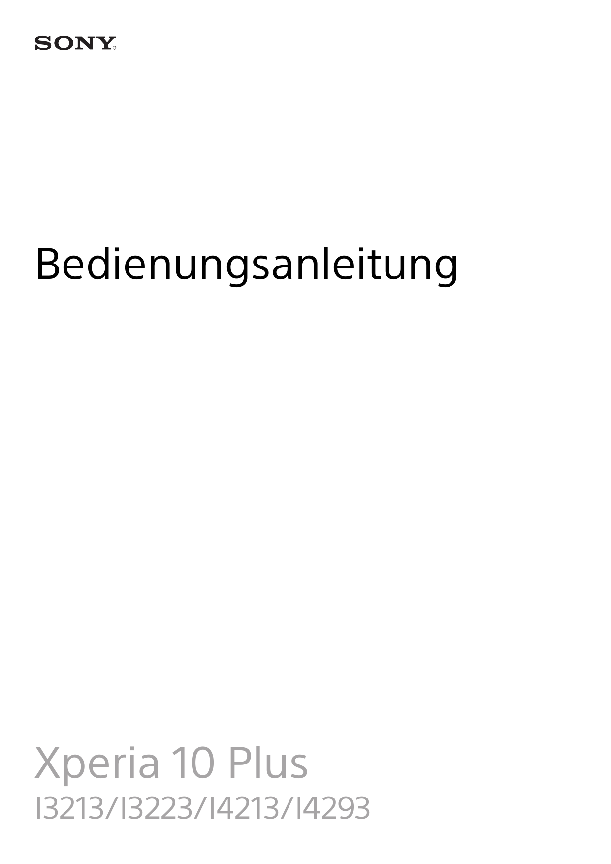 BedienungsanleitungXperia 10 PlusI3213/I3223/I4213/I4293