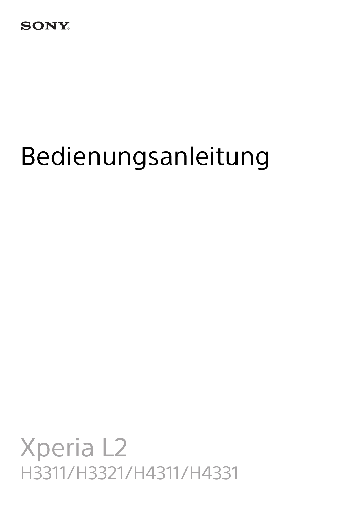 BedienungsanleitungXperia L2H3311/H3321/H4311/H4331