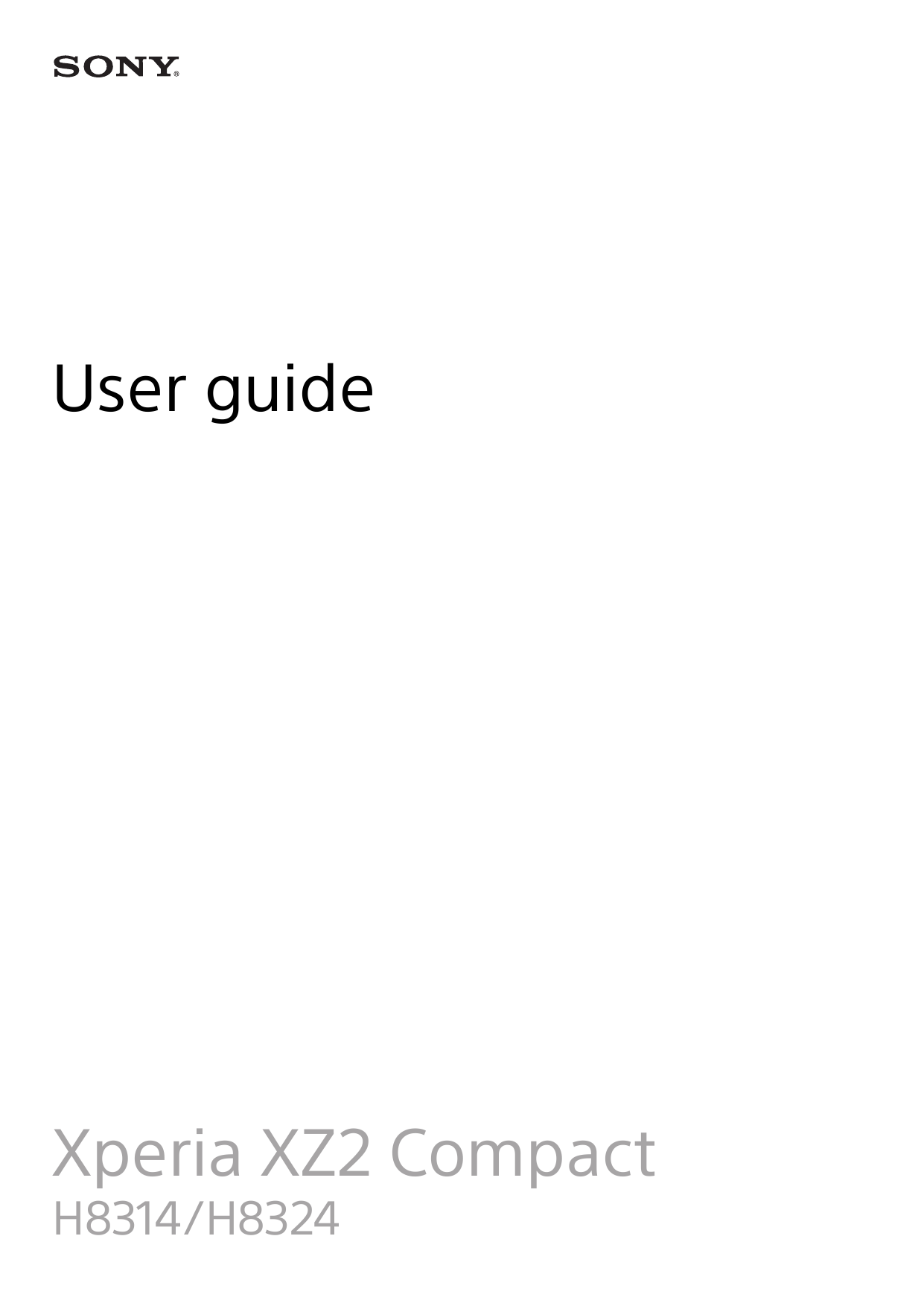 User guideXperia XZ2 CompactH8314/H8324