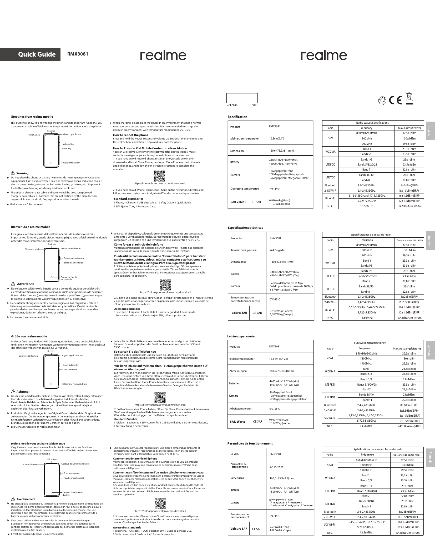 RMX30815212446V0.1Greetings from realme mobileReceiverAmbient Light SensorFront CameraVolume KeyPower KeyFingerprint ScannerRadi