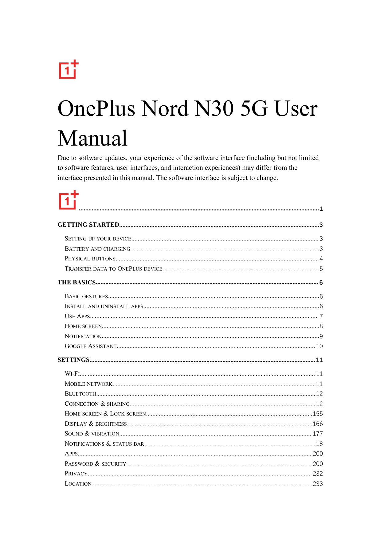 OnePlus Nord N30 5G UserManualDue to software updates, your experience of the software interface (including but not limitedto so