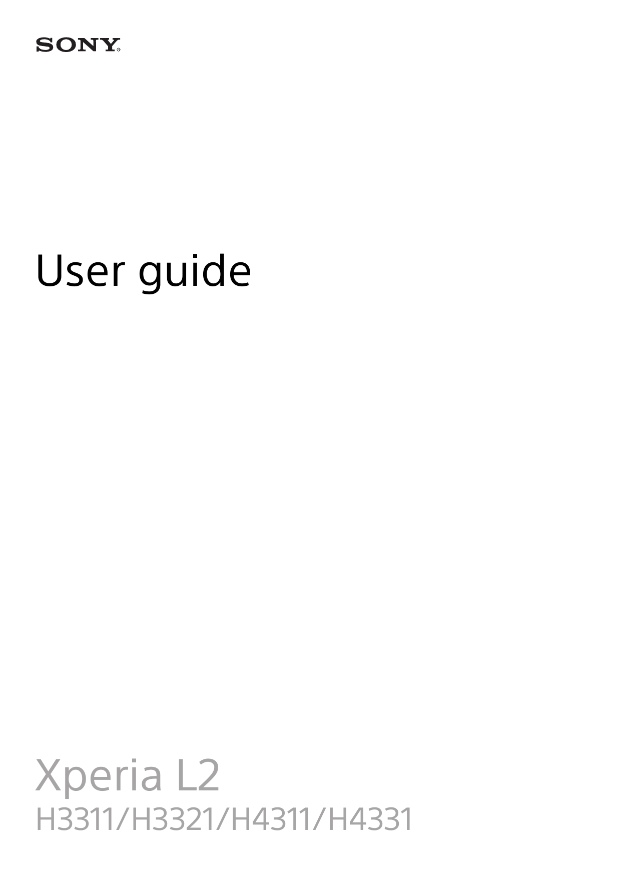 User guideXperia L2H3311/H3321/H4311/H4331