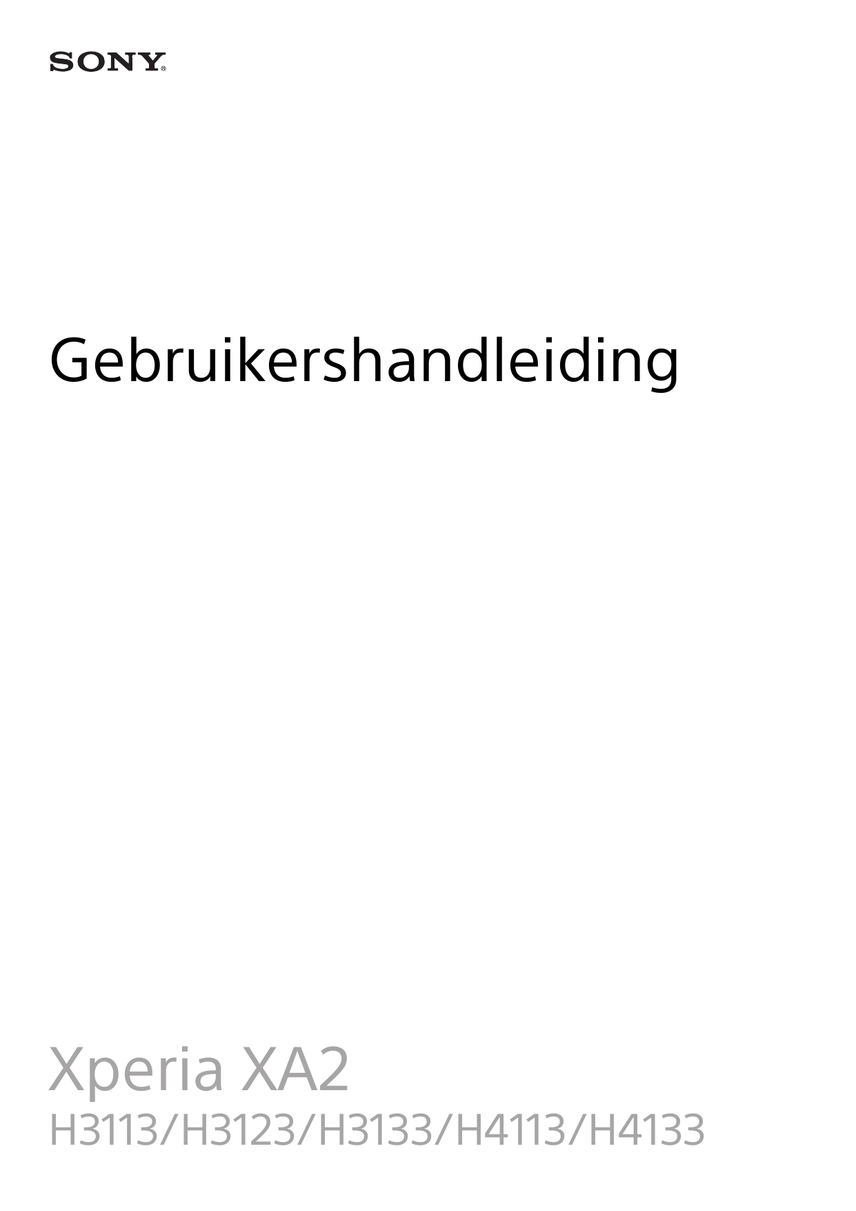 GebruikershandleidingXperia XA2H3113/H3123/H3133/H4113/H4133