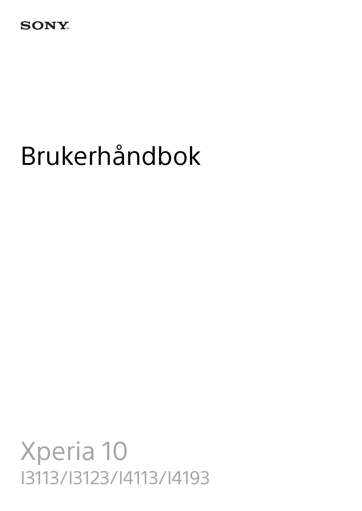 BrukerhåndbokXperia 10I3113/I3123/I4113/I4193