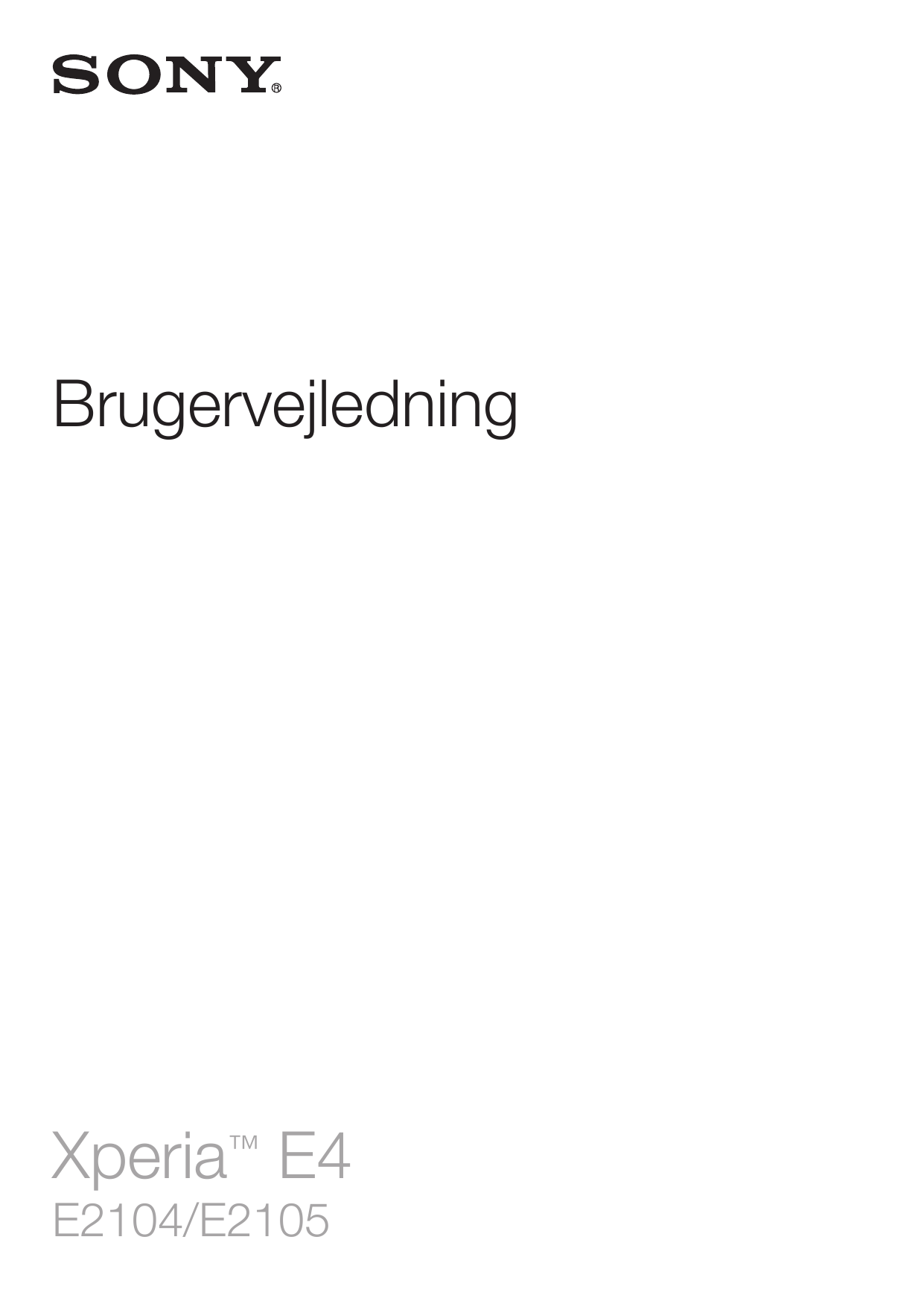 BrugervejledningXperia™ E4E2104/E2105