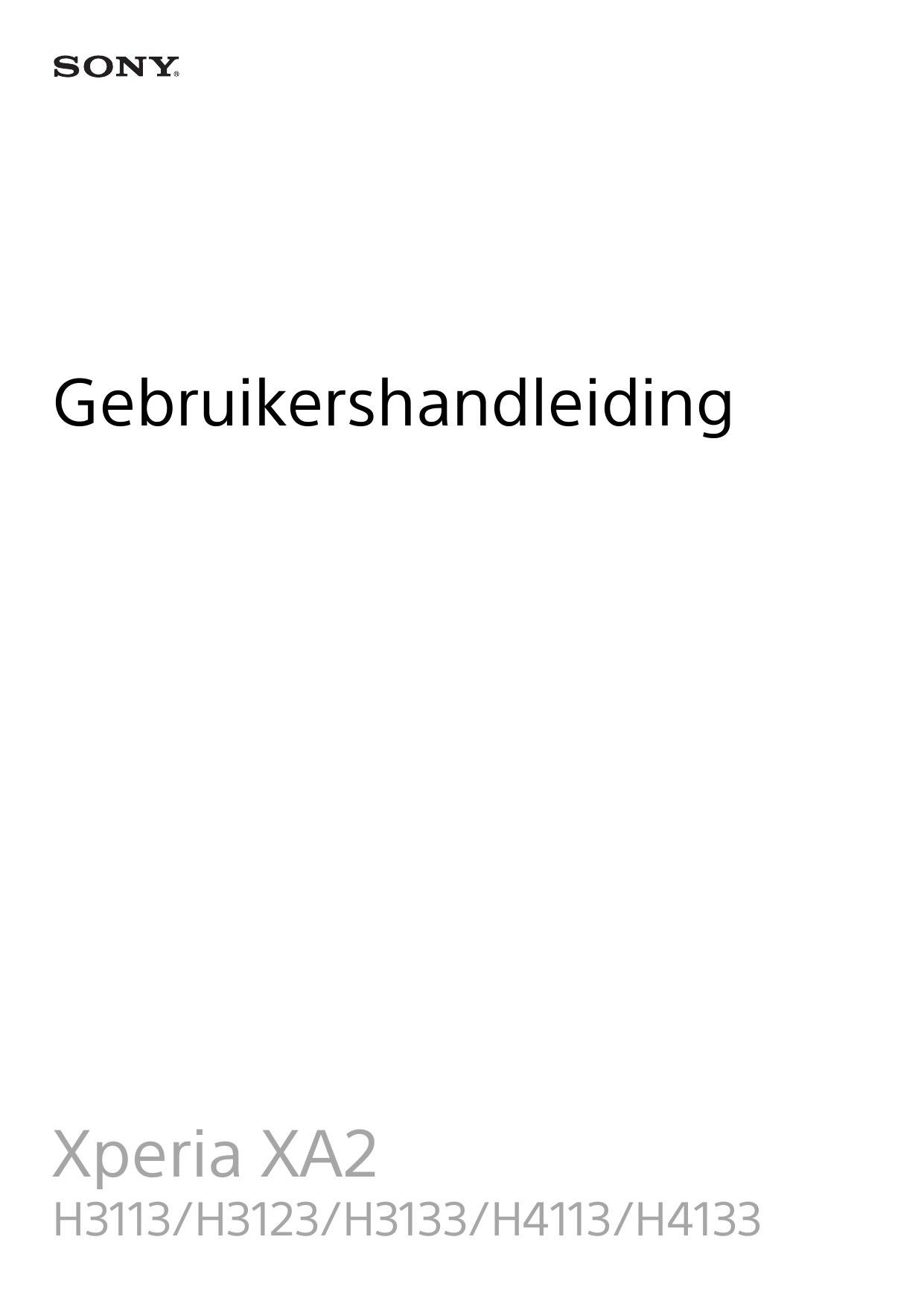 GebruikershandleidingXperia XA2H3113/H3123/H3133/H4113/H4133