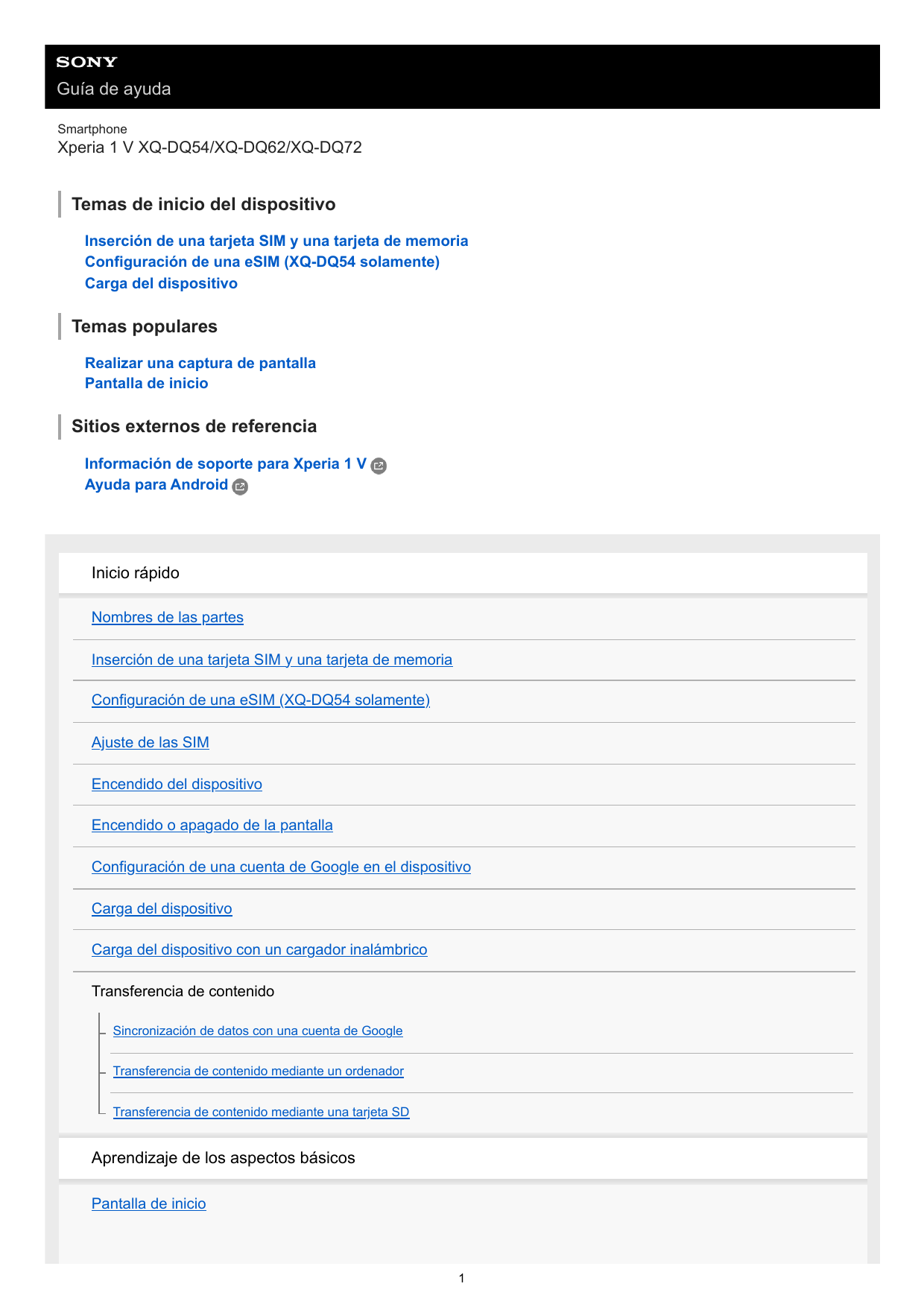 Guía de ayudaSmartphoneXperia 1 V XQ-DQ54/XQ-DQ62/XQ-DQ72Temas de inicio del dispositivoInserción de una tarjeta SIM y una tarje
