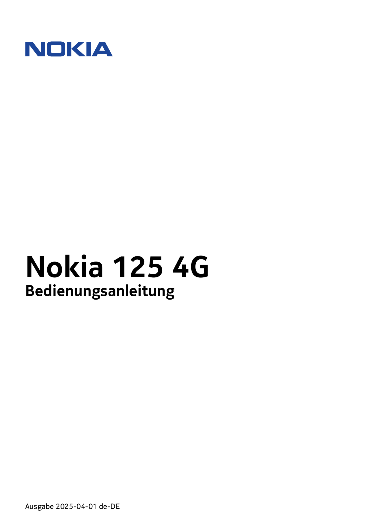 Nokia 125 4GBedienungsanleitungAusgabe 2025-04-01 de-DE
