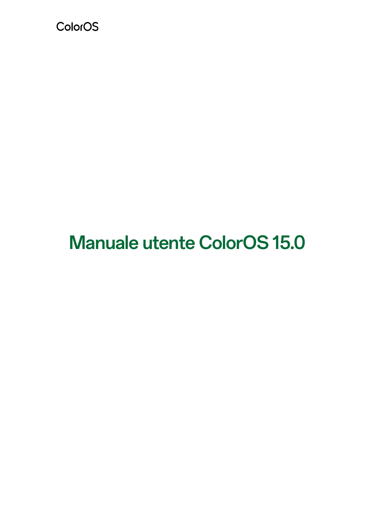 Manuale utente ColorOS 15.0