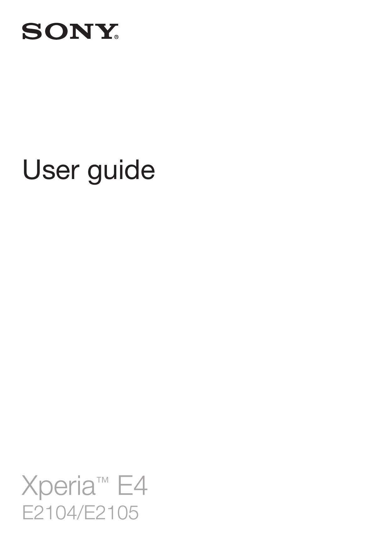 User guideXperia™ E4E2104/E2105