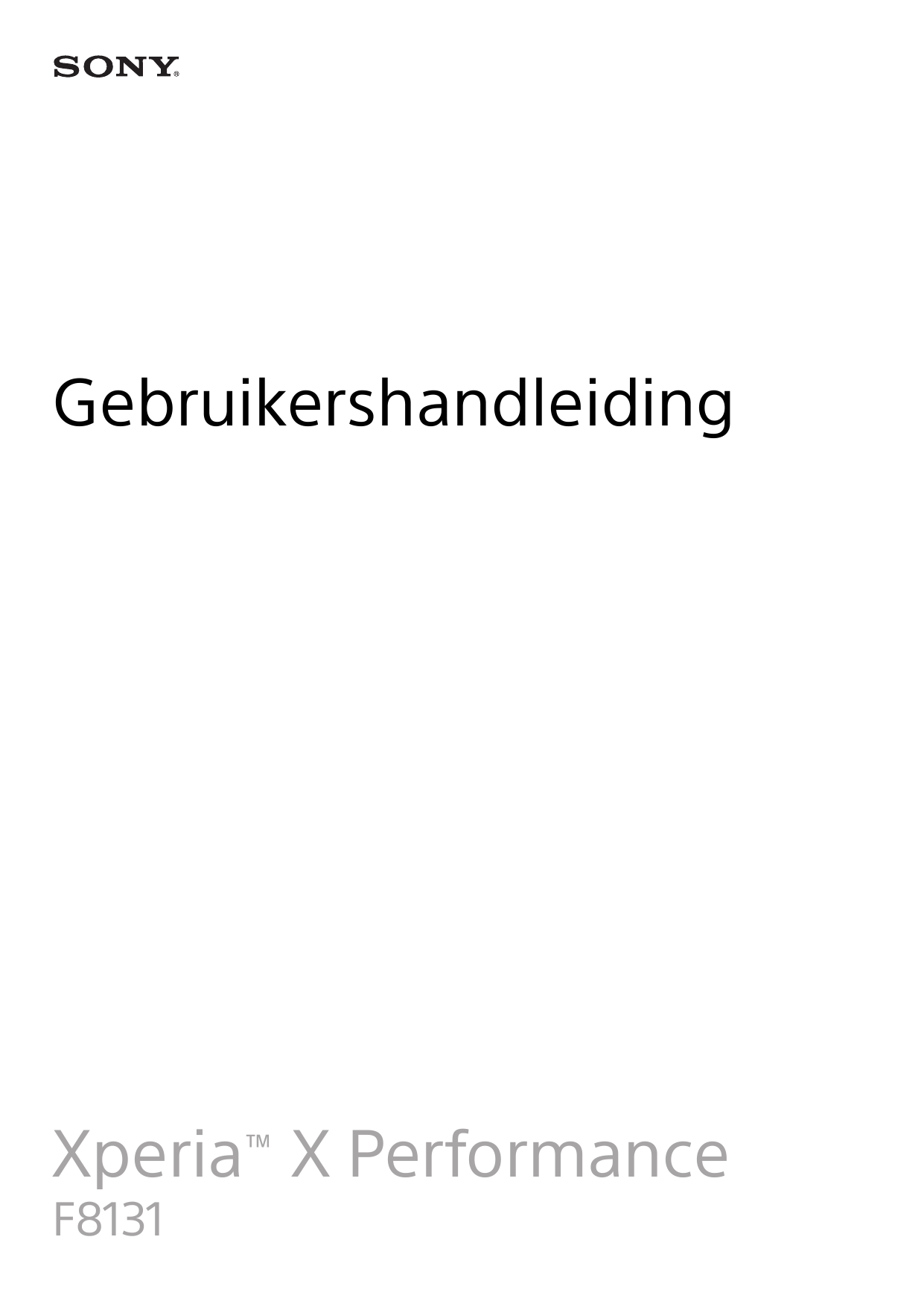 GebruikershandleidingXperia™ X PerformanceF8131