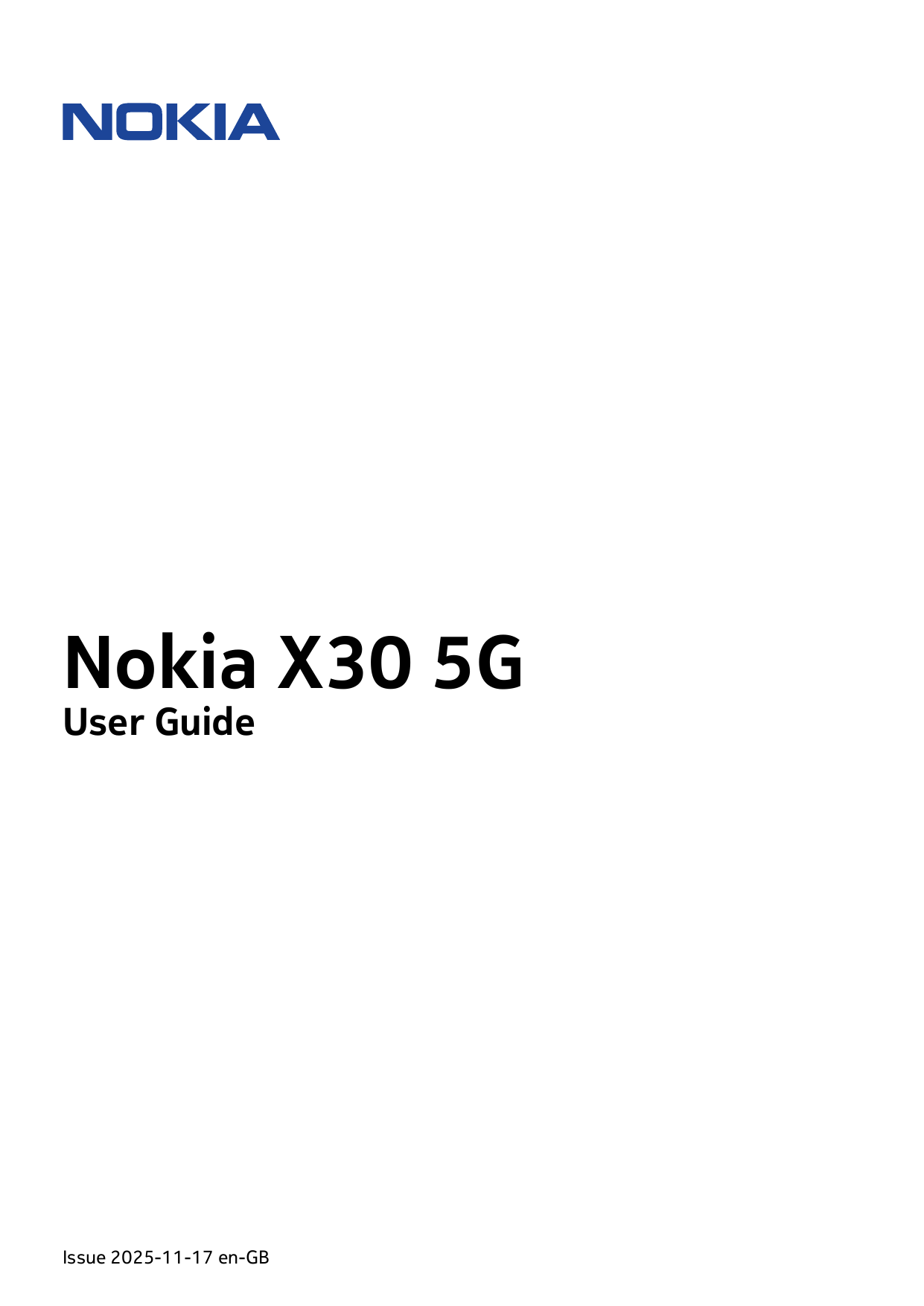 Nokia X30 5GUser GuideIssue 2025-11-17 en-GB