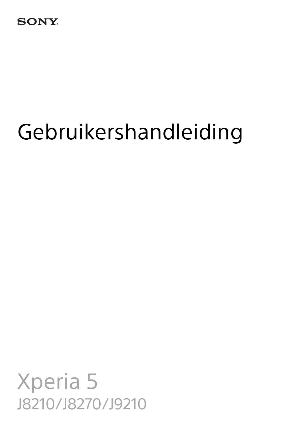 GebruikershandleidingXperia 5J8210/J8270/J9210