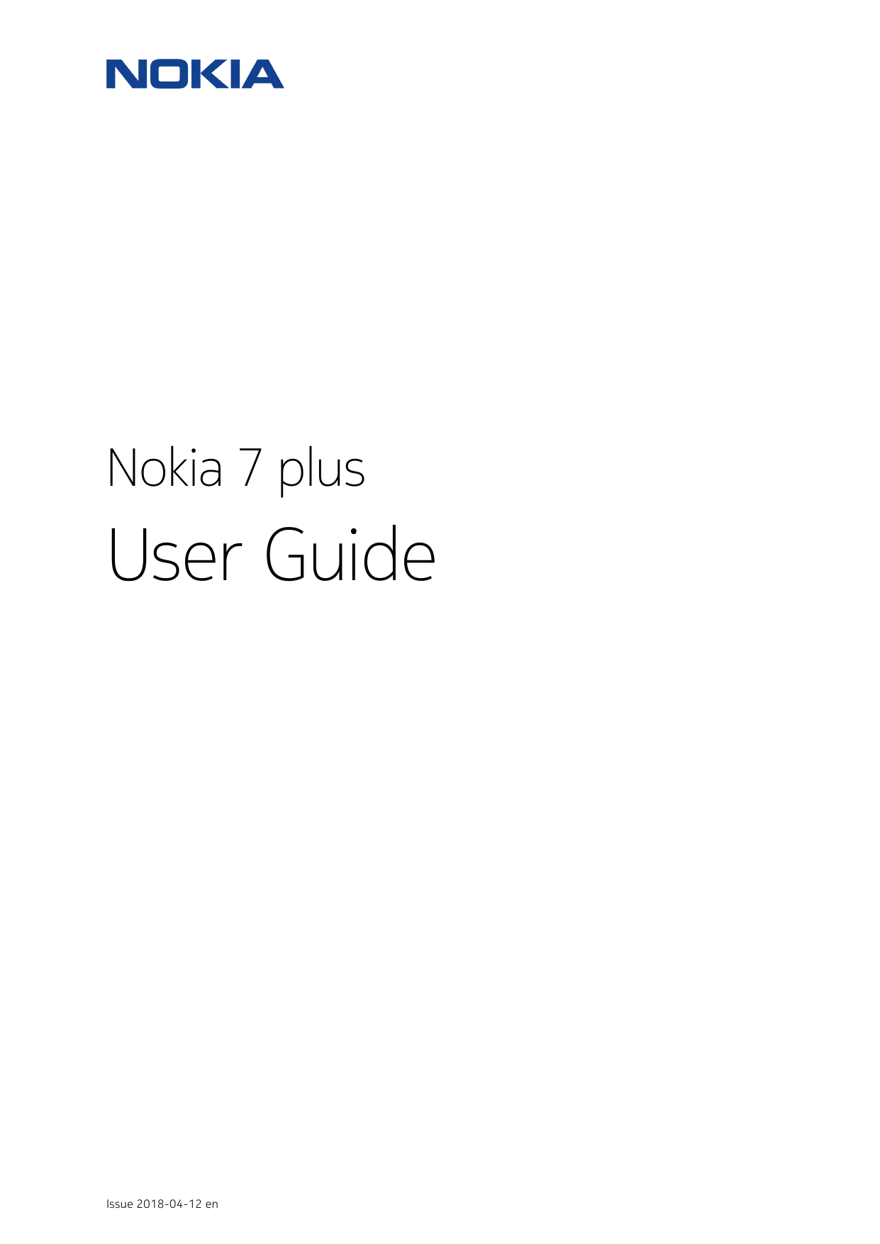 Nokia 7 plusUser GuideIssue 2018-04-12 en