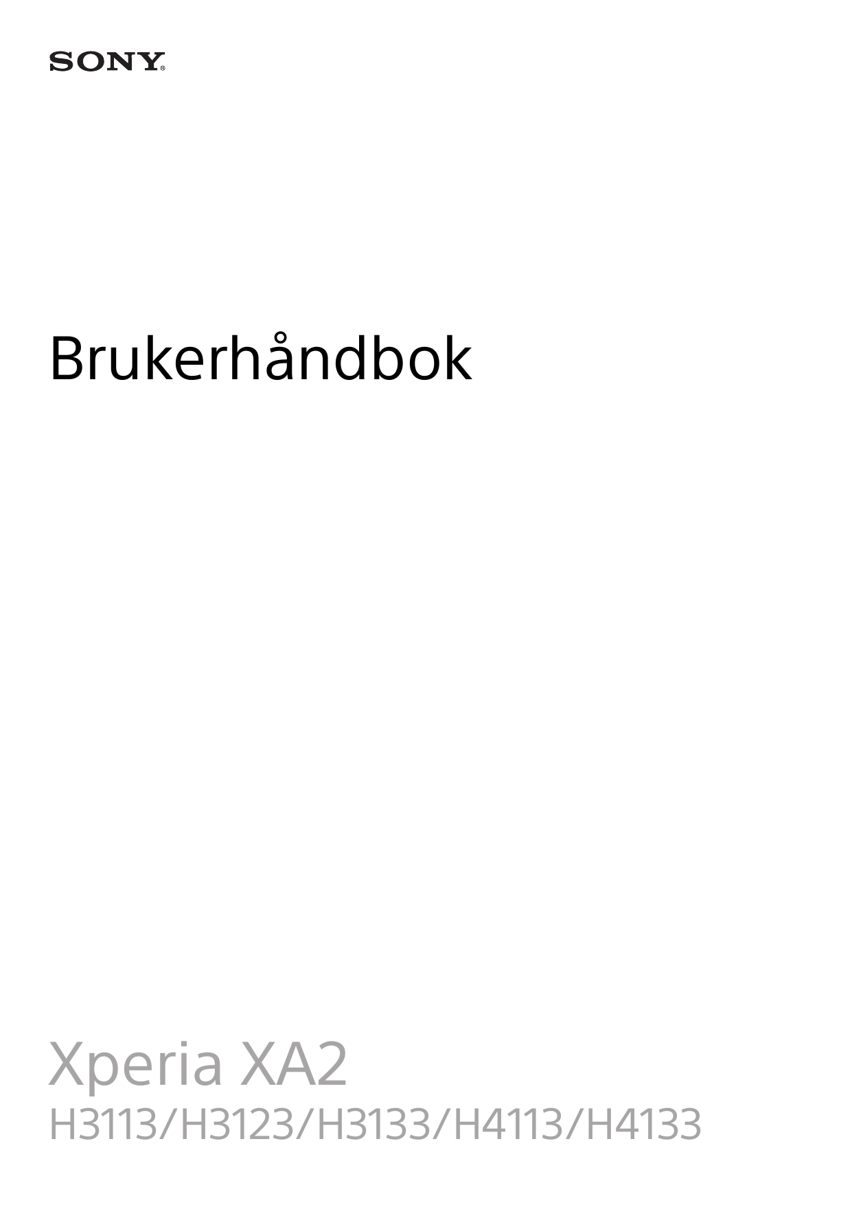 BrukerhåndbokXperia XA2H3113/H3123/H3133/H4113/H4133