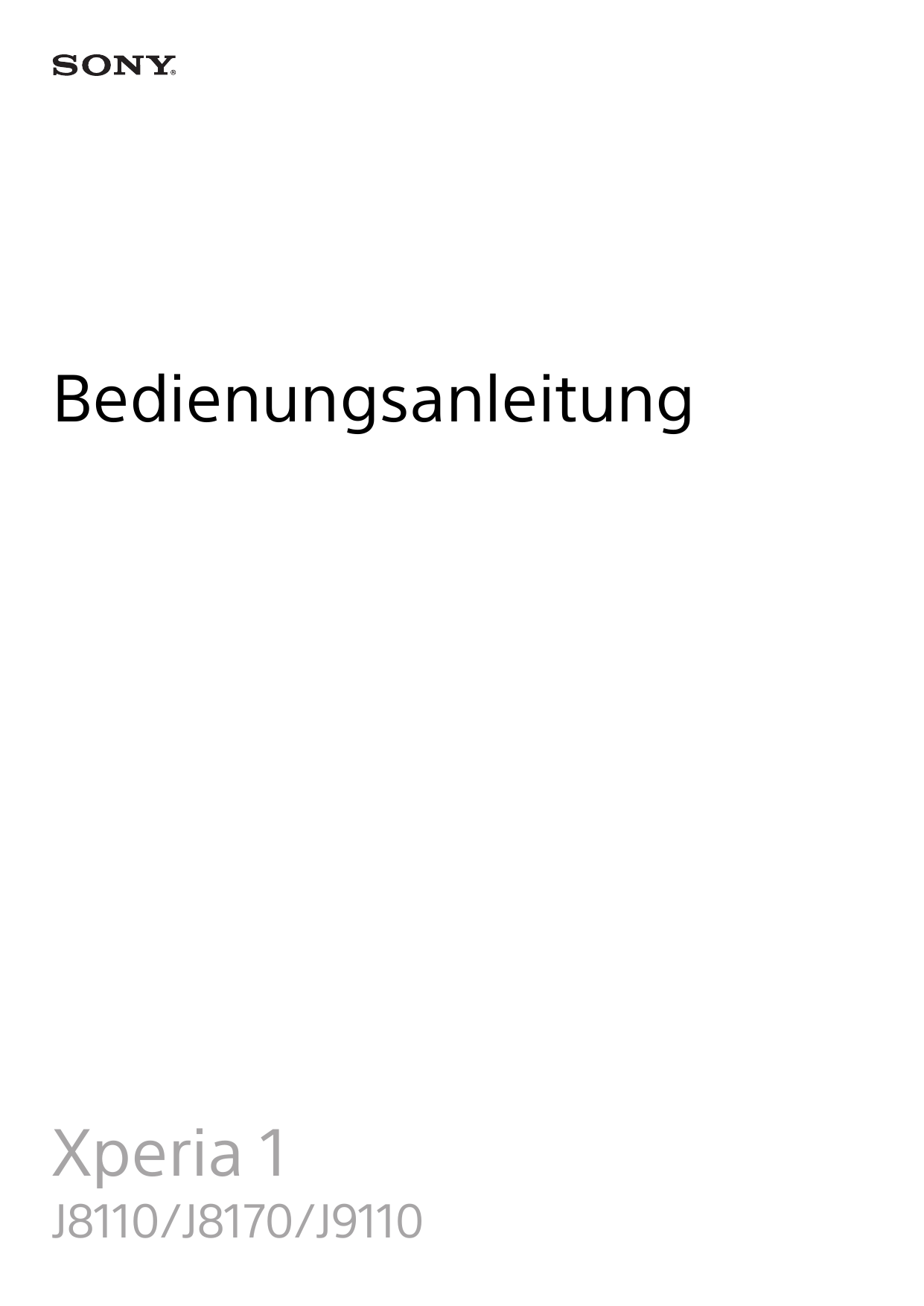 BedienungsanleitungXperia 1J8110/J8170/J9110