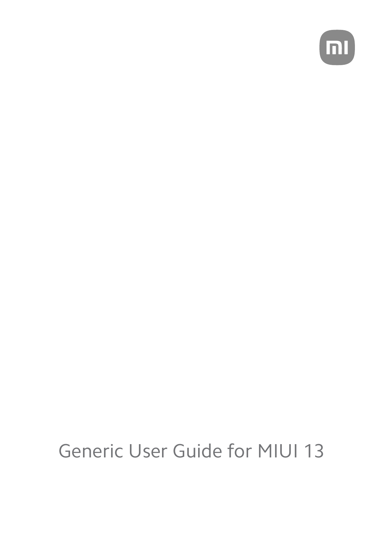 Generic User Guide for MIUI 13