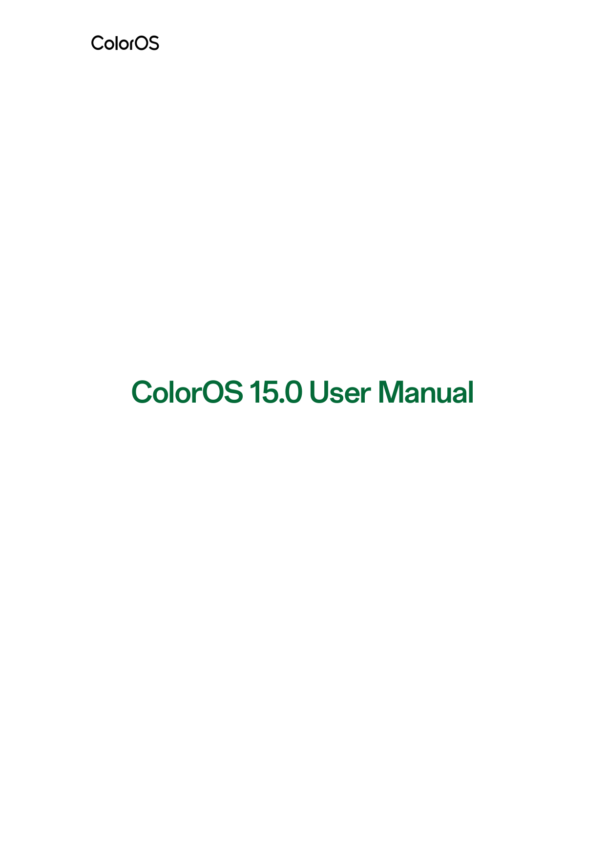ColorOS 15.0 User Manual