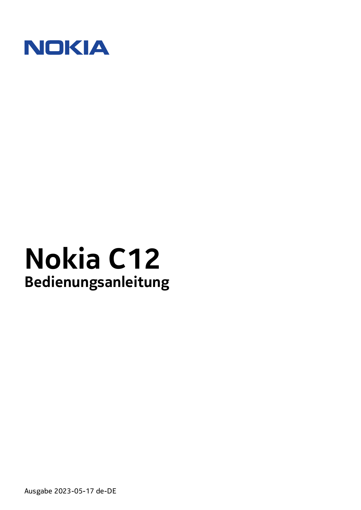 Nokia C12BedienungsanleitungAusgabe 2023-05-17 de-DE