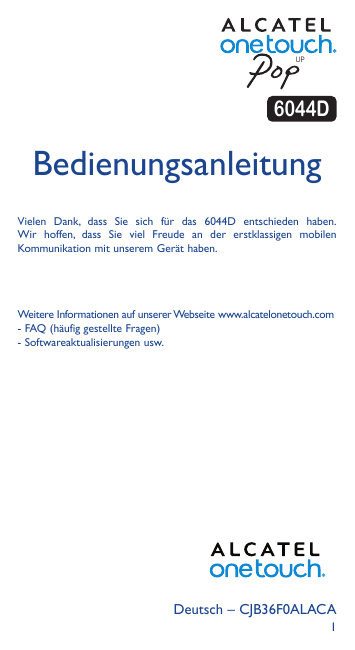 UP6044DBedienungsanleitungVielen Dank, dass Sie sich für das 6044D entschieden haben.Wir hoffen, dass Sie viel Freude an der ers