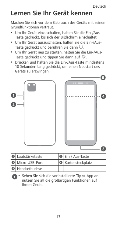 Lernen Sie Ihr Gerät kennenDeutschMachen Sie sich vor dem Gebrauch des Geräts mit seinenGrundfunktionen vertraut.• Um Ihr Gerät 