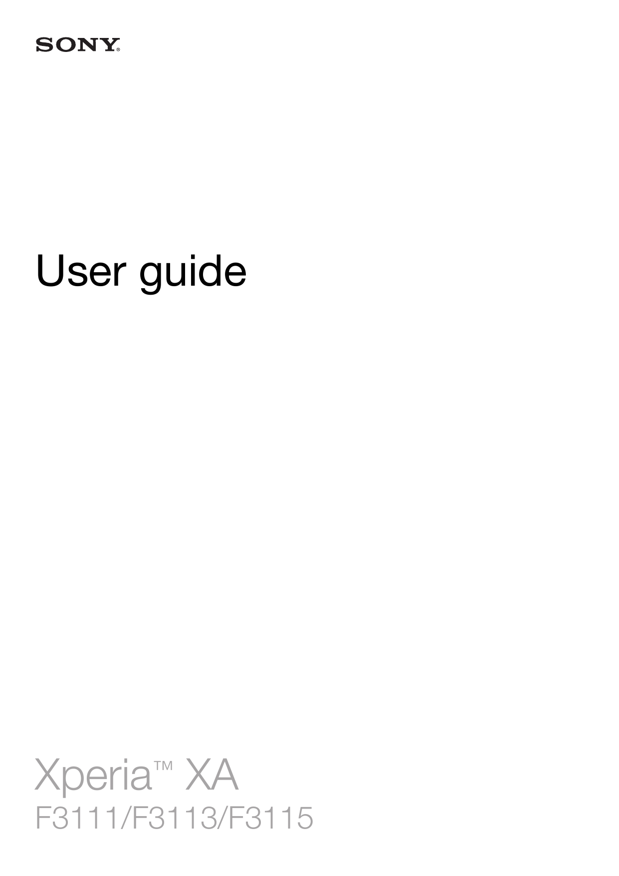 User guideXperia™ XAF3111/F3113/F3115