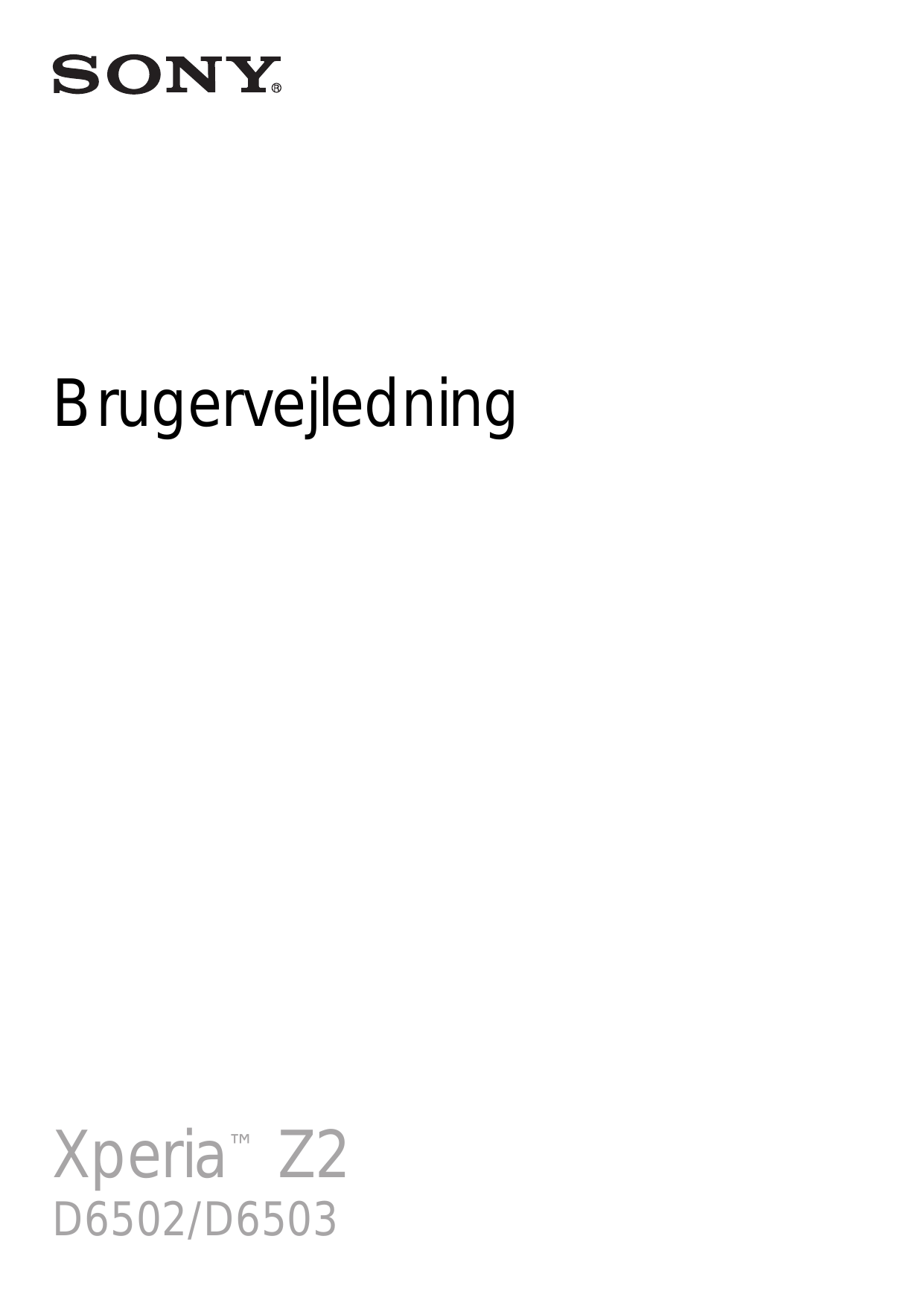 BrugervejledningXperia™ Z2D6502/D6503