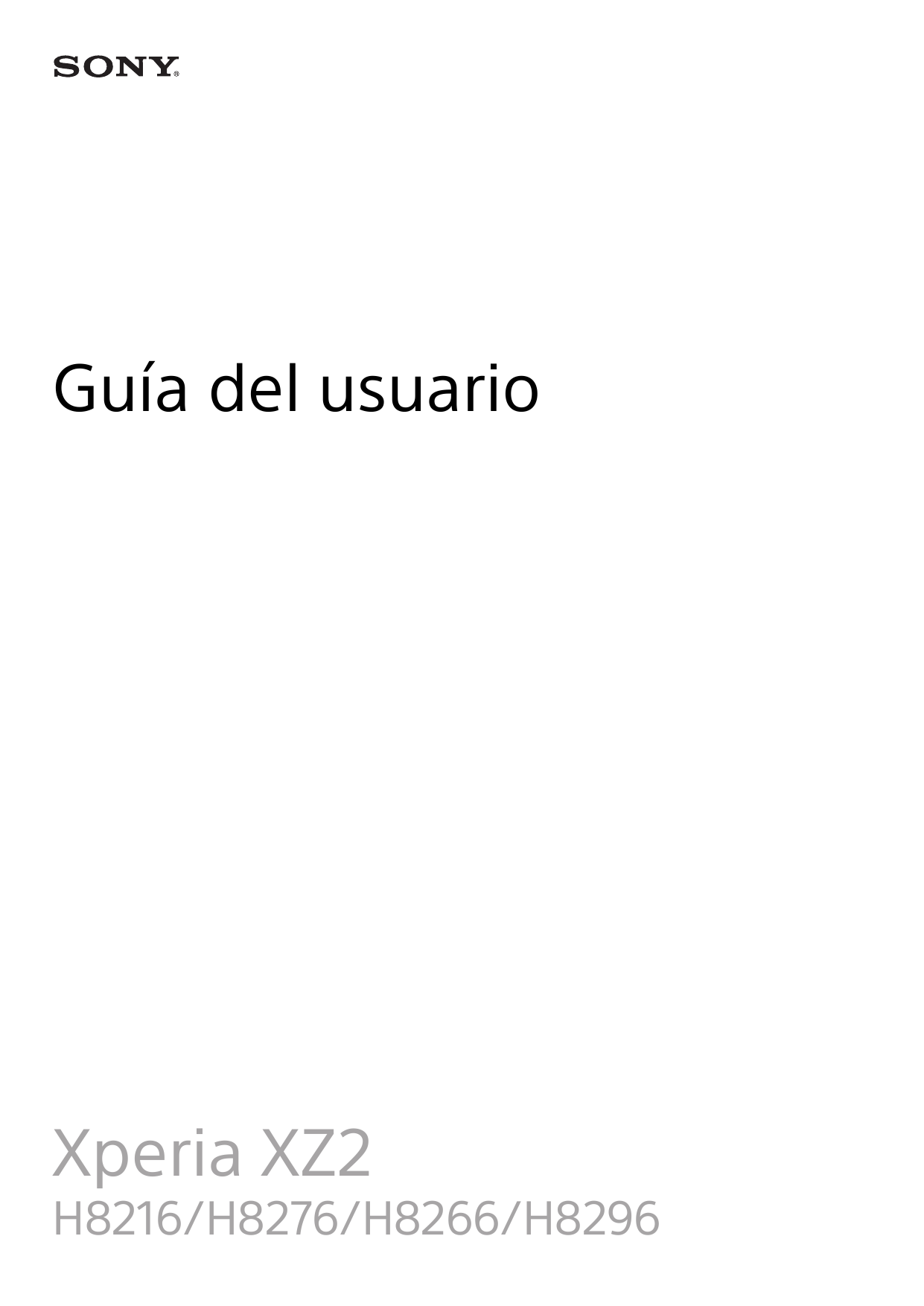 Guía del usuarioXperia XZ2H8216/H8276/H8266/H8296