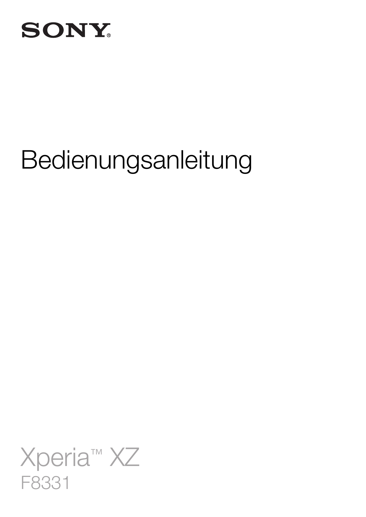 BedienungsanleitungXperia™ XZF8331