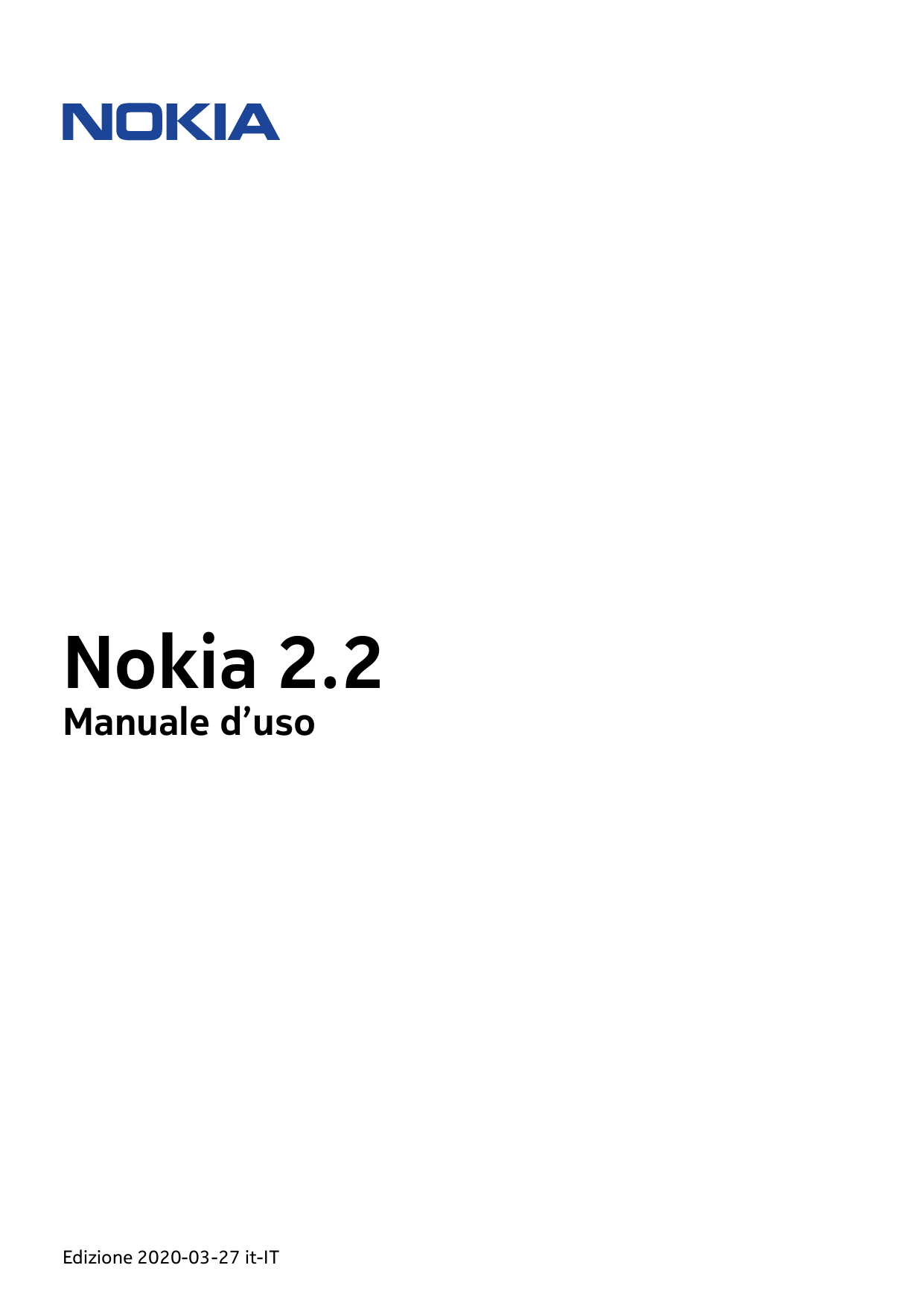 Nokia 2.2Manuale d’usoEdizione 2020-03-27 it-IT