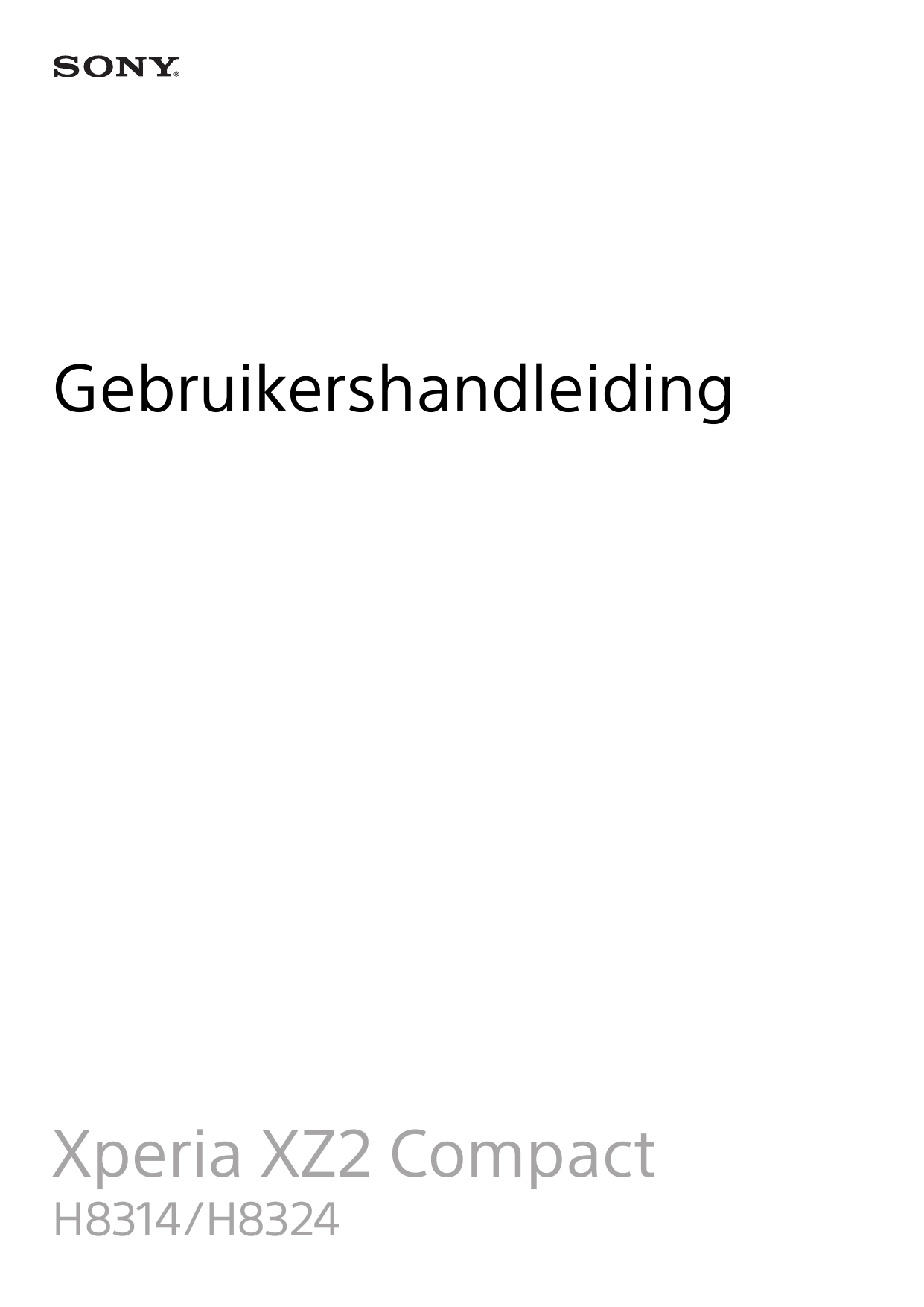 GebruikershandleidingXperia XZ2 CompactH8314/H8324