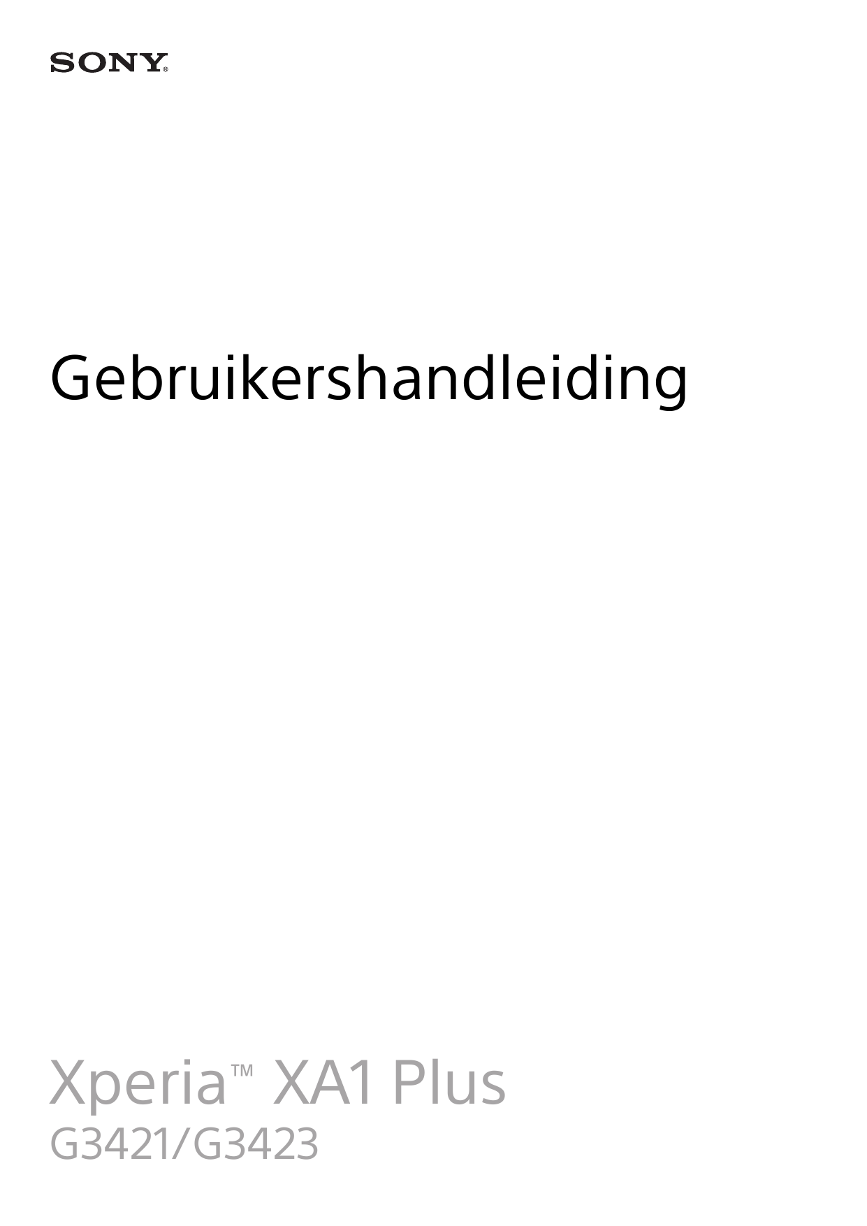 GebruikershandleidingXperia™ XA1 PlusG3421/G3423