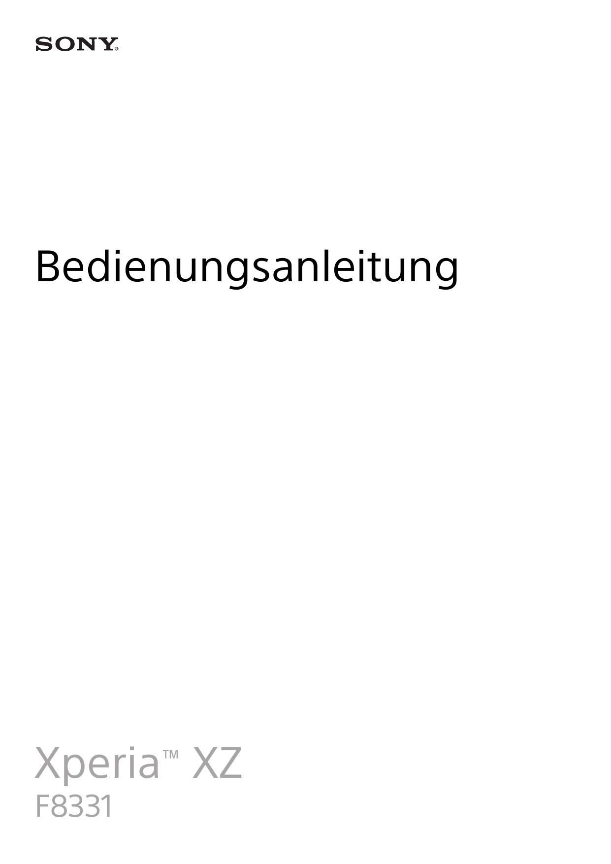 BedienungsanleitungXperia™ XZF8331