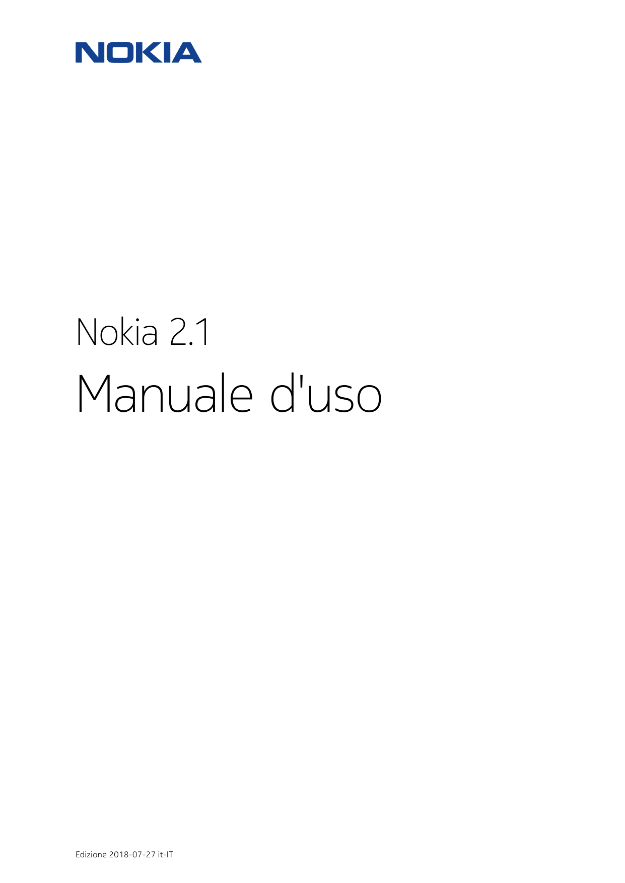 Nokia 2.1Manuale d'usoEdizione 2018-07-27 it-IT