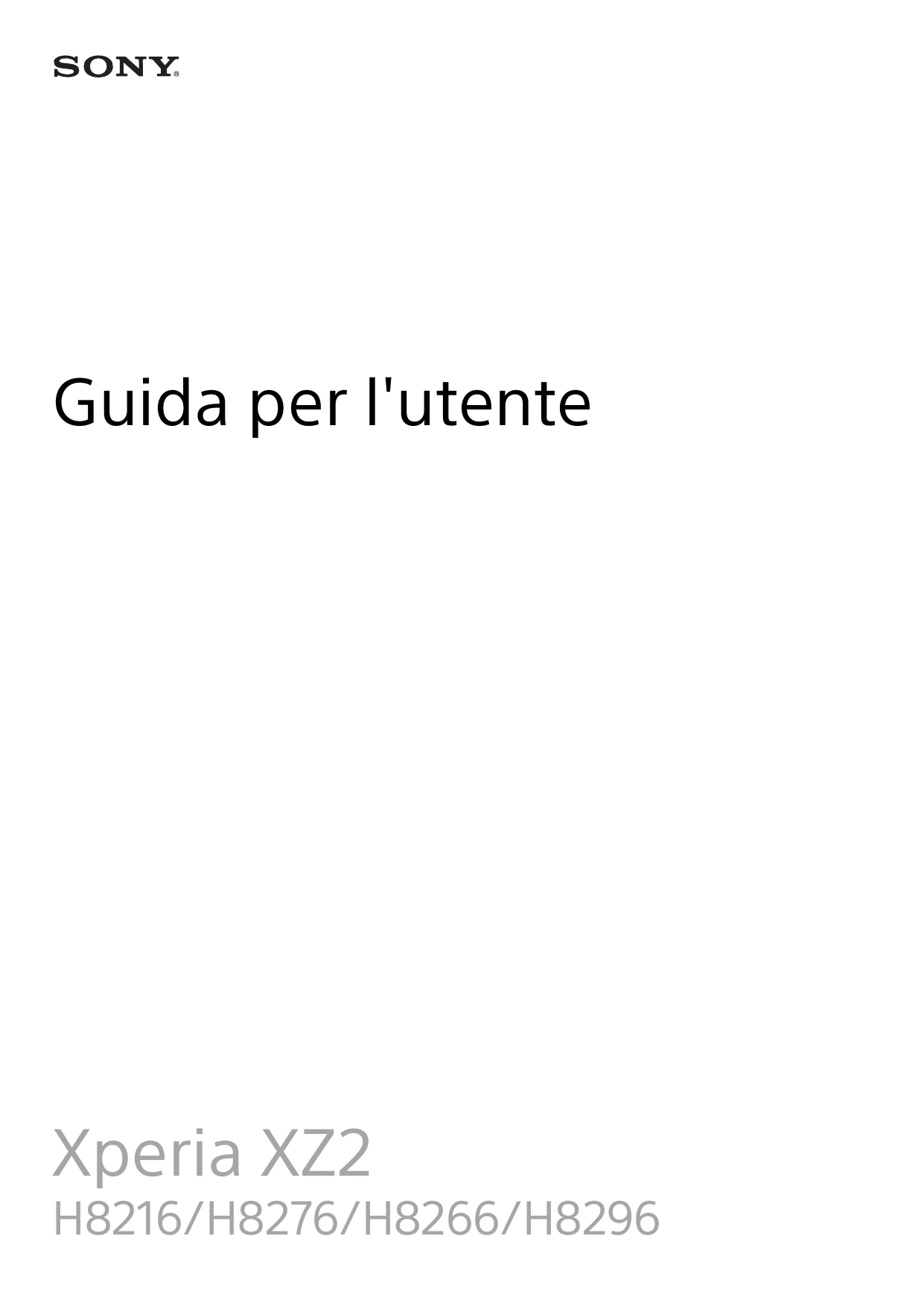 Guida per l'utenteXperia XZ2H8216/H8276/H8266/H8296
