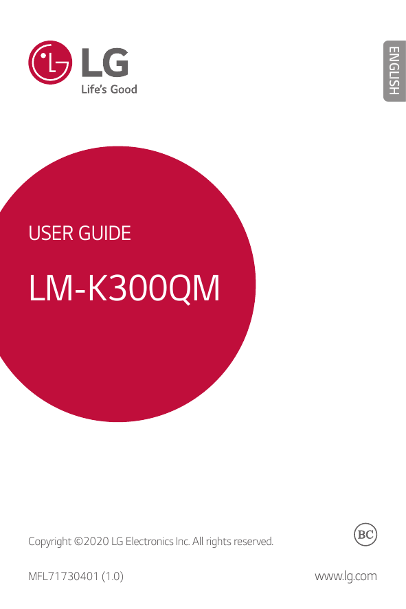 ENGLISHUSER GUIDELM-K300QMCopyright ©2020 LG Electronics Inc. All rights reserved.MFL71730401 (1.0)www.lg.com