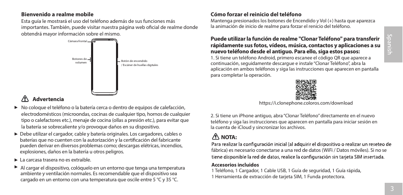Bienvenido a realme mobileEsta guía le mostrará el uso del teléfono además de sus funciones másimportantes. También, puede visit