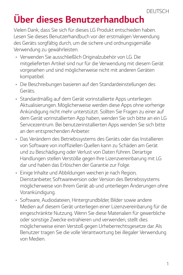Über dieses BenutzerhandbuchDEUTSCHVielen Dank, dass Sie sich für dieses LG Produkt entschieden haben.Lesen Sie dieses Benutzerh