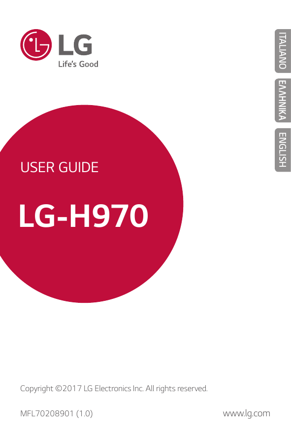 ITALIANOΕΛΛΗΝΙΚΑENGLISHUSER GUIDELG-H970Copyright ©2017 LG Electronics Inc. All rights reserved.MFL70208901 (1.0)www.lg.com