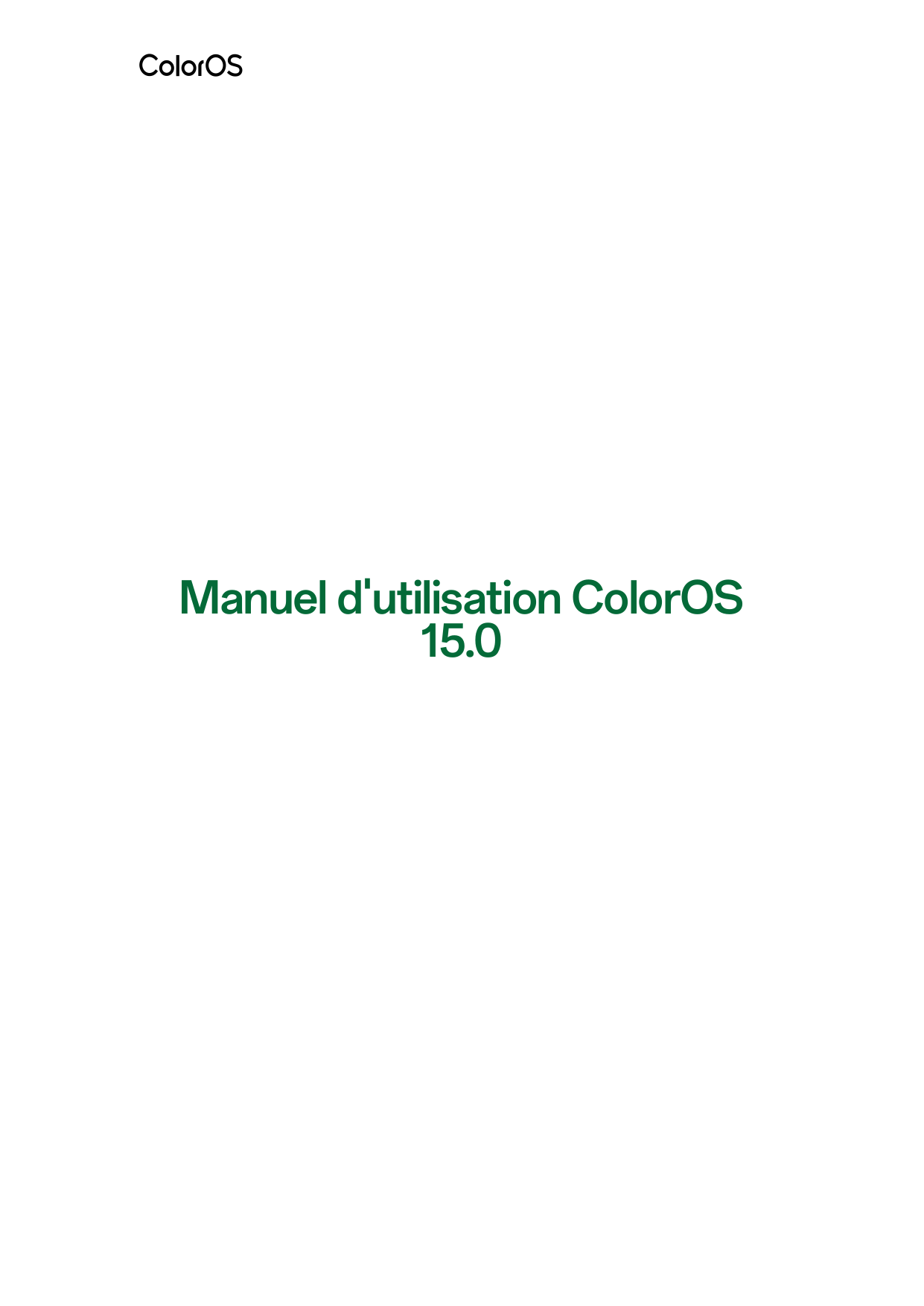 Manuel d'utilisation ColorOS15.0