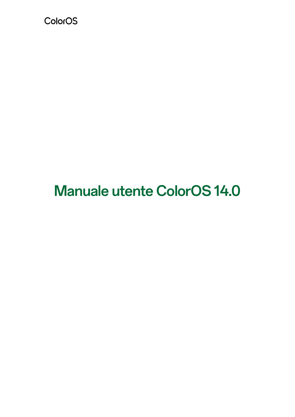 Manuale utente ColorOS 14.0