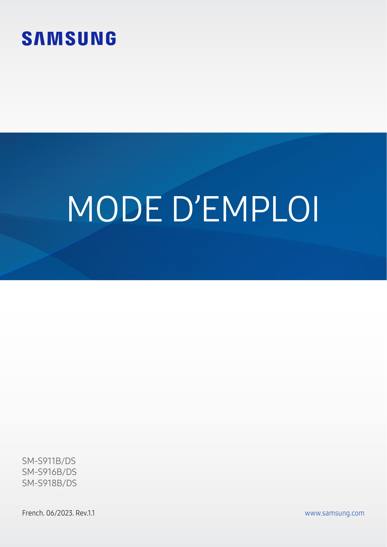 MODE D’EMPLOISM-S911B/DSSM-S916B/DSSM-S918B/DSFrench. 06/2023. Rev.1.1www.samsung.com