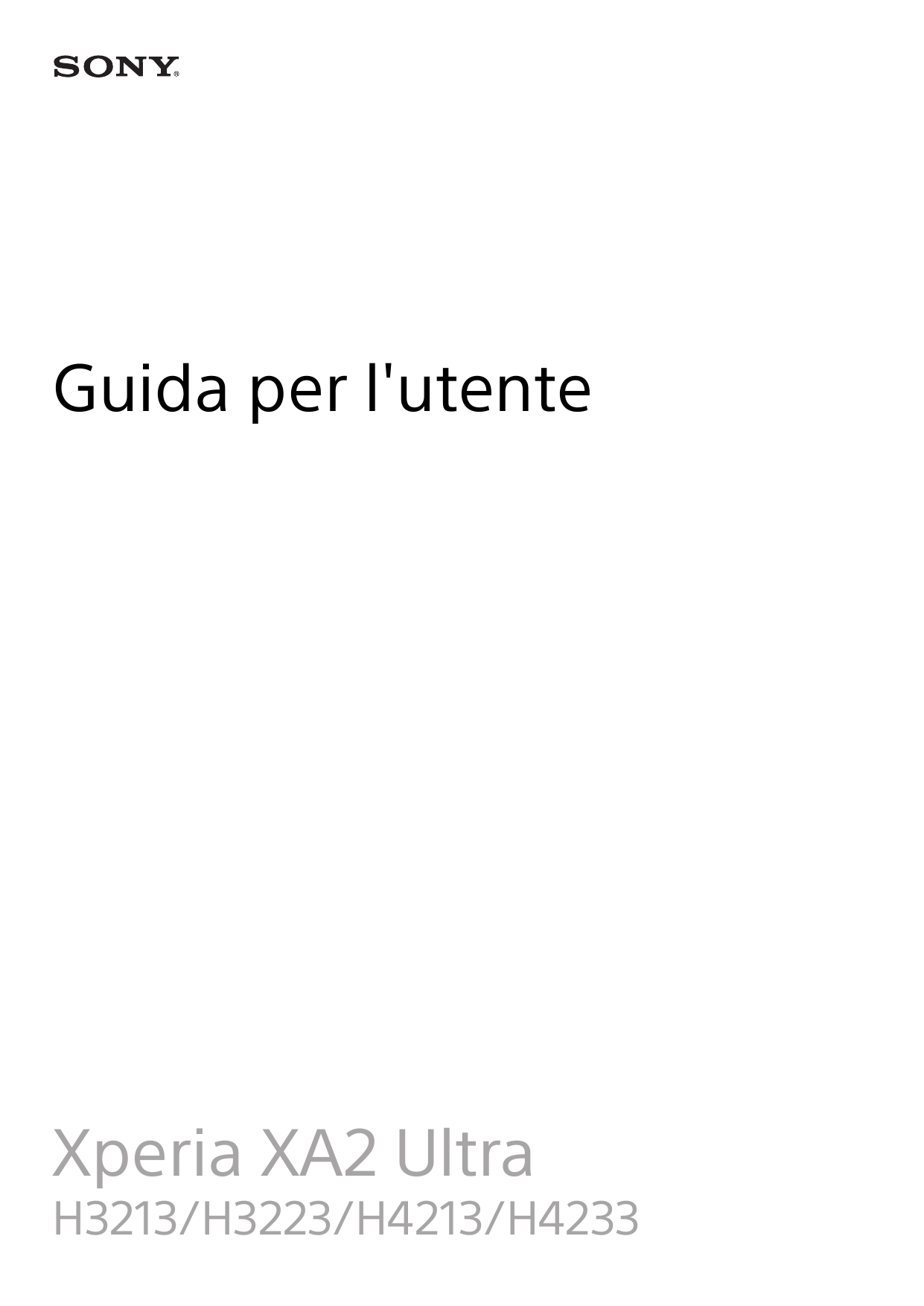 Guida per l'utenteXperia XA2 UltraH3213/H3223/H4213/H4233