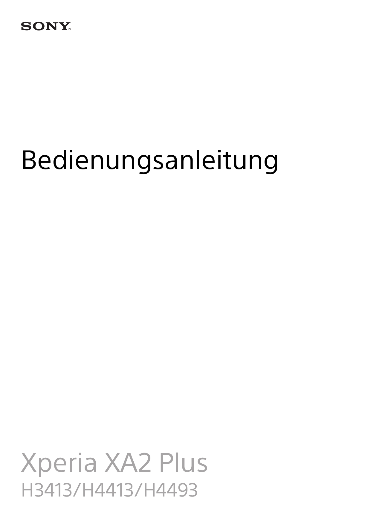 BedienungsanleitungXperia XA2 PlusH3413/H4413/H4493